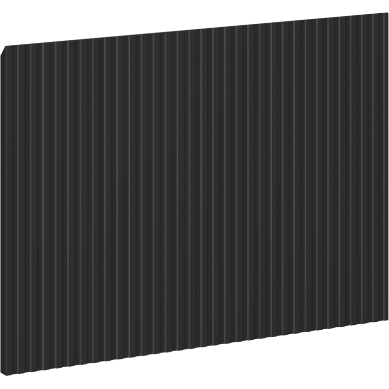 Mexen Rivel priekinis rifuotas vonios spintelės korpusui 70 x 43,5 cm, juodas matinis - 91A20-0700-470-1-71