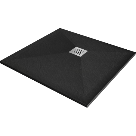 Mexen Stone+ kvadratinė kompozicinė dušo padėklas 80 x 80 cm, juodas - 44708080