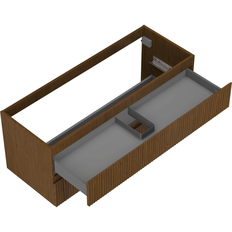 Mexen Rivel vonios spintelė po praustuvu 120 cm, 2 stalčiai, rifliuota, riešutas - 91A20-12047-2-BFF86