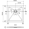 Mexen Stone+ Kompozitinis kvadratinis dušo padėklas 80 x 80 cm, Juoda - 44708080