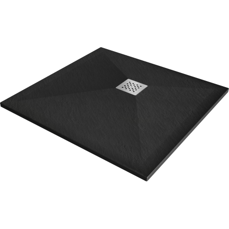 Mexen Stone+ Kompozitinis kvadratinis dušo padėklas 100 x 100 cm, Juoda - 44701010