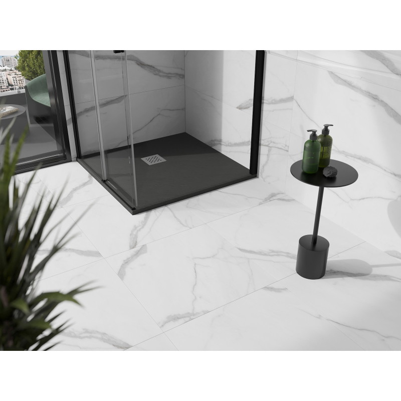 Mexen Stone+ kompozitinis kvadratinis dušo padėklas 70 x 70 cm, antracitas - 44717070