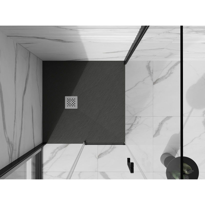 Mexen Stone+ kompozitinis dušo padėklas 80 x 80 cm, antracitas - 44718080