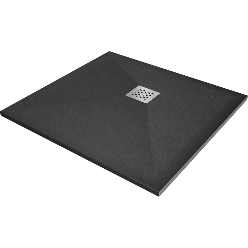Mexen Stone+ kompozitinis kvadratinis 80 x 80 cm dušo padėklas, antracitas - 44718080