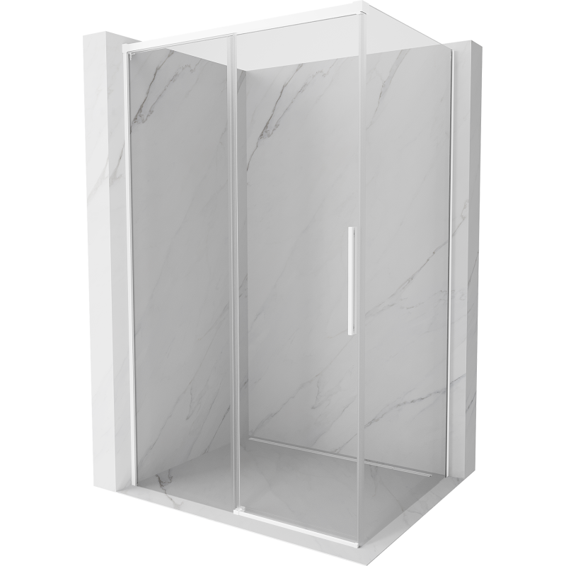 Mexen Rox stumdomos dušo durys 155 x 85 cm, skaidrios, baltos - 8C2-155-085-20-00