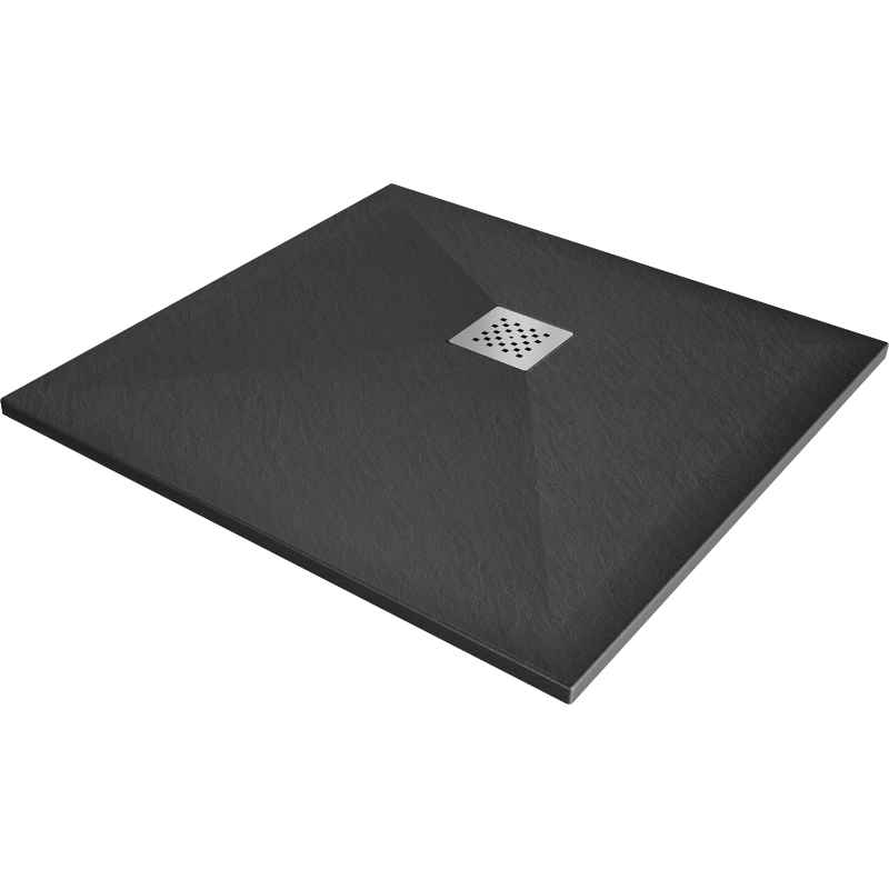 Mexen Stone+ kvadratinis kompozitinis dušo padėklas 90 x 90 cm, antracitas - 44719090