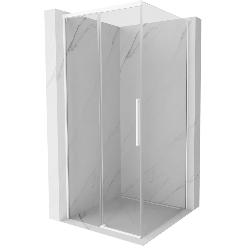 Mexen Rox 95 x 95 cm stumdomas dušo kabina, skaidri, balta - 8C2-095-095-20-00