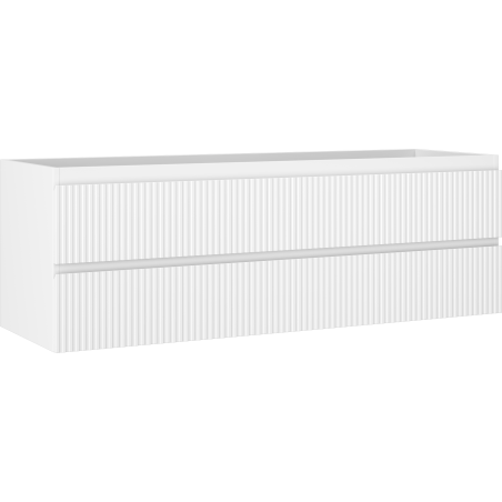 Mexen Rivel 140 cm vonios kambario spintelė po praustuvu, 2 stalčiai, grioveliais, matinė balta - 91A20-14047-2-BFF01