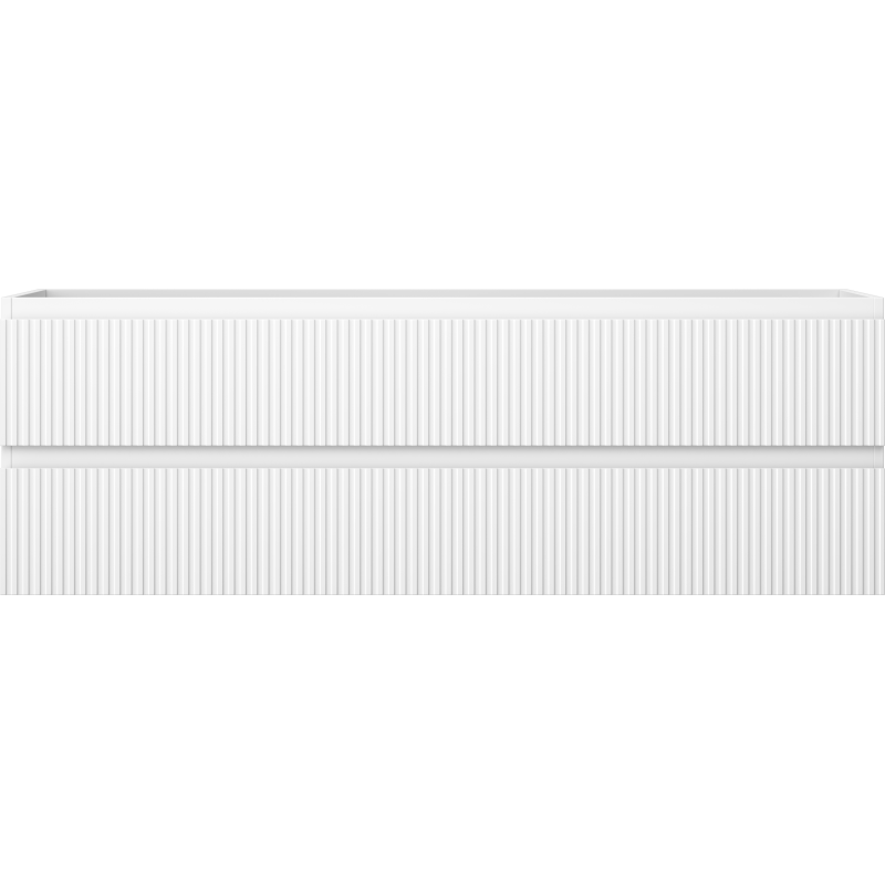 Mexen Rivel vonios kambario spintelė po kriaukle 140 cm, 2 stalčiai, grioveliais, balta matinė - 91A20-14047-2-BFF01