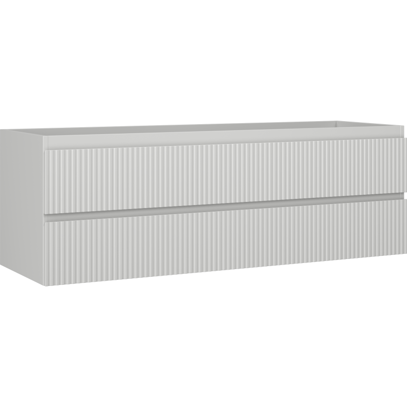 Mexen Rivel vonios kambario spintelė po praustuvu 140 cm, 2 stalčiai, gofruota, pilkos matinės spalvos - 91A20-14047-2-BFF62