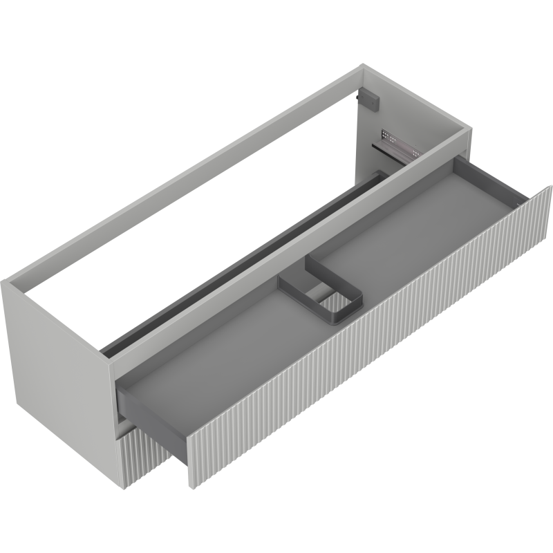 Mexen Rivel vonios kambario spintelė po praustuvu 140 cm, 2 stalčiai, gofruota, pilkos matinės spalvos - 91A20-14047-2-BFF62