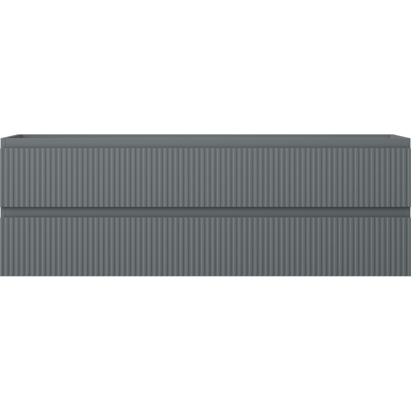 Mexen Rivel vonios kambario spintelė po praustuvu 140 cm, 2 stalčiai, rifliuota, grafito matinė - 91A20-14047-2-BFF66