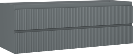 Mexen Rivel vonios kambario spintelė po praustuvu 140 cm, 2 stalčiai, rifliuota, grafito matinė - 91A20-14047-2-BFF66