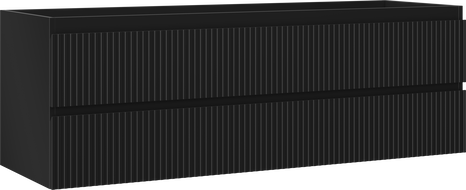 Mexen Rivel vonios spintelė po kriaukle 140 cm, 2 stalčiai, rifliuota, juoda matinė - 91A20-14047-2-BFF71