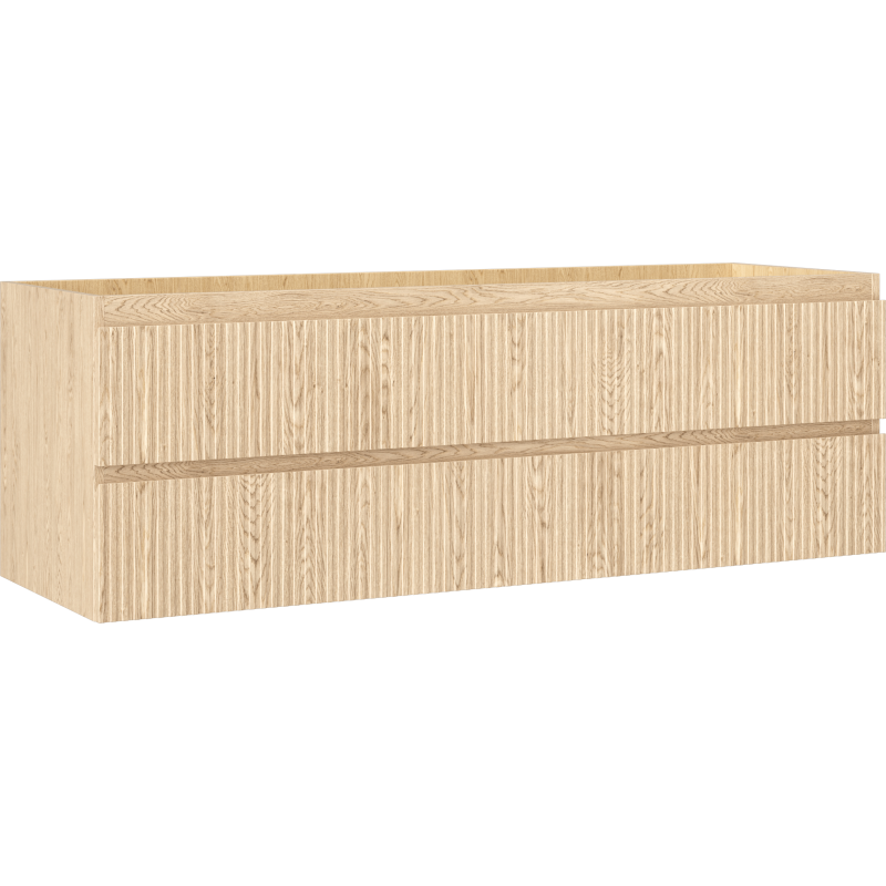 Mexen Rivel vonios kambario spintelė po praustuvu 140 cm, 2 stalčiai, rifliuota, ąžuolas - 91A20-14047-2-BFF81