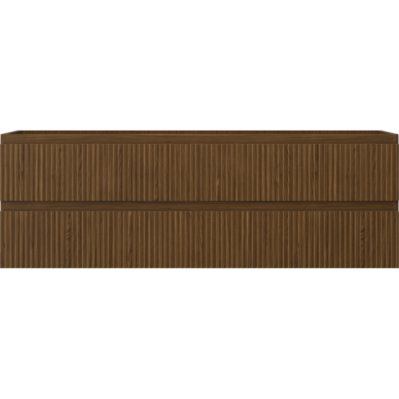 Mexen Rivel vonios spintelė po praustuvu 140 cm, 2 stalčiai, rievuota, riešutas - 91A20-14047-2-BFF86