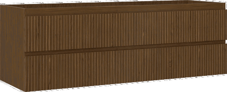 Mexen Rivel vonios spintelė po praustuvu 140 cm, 2 stalčiai, rievuota, riešutas - 91A20-14047-2-BFF86