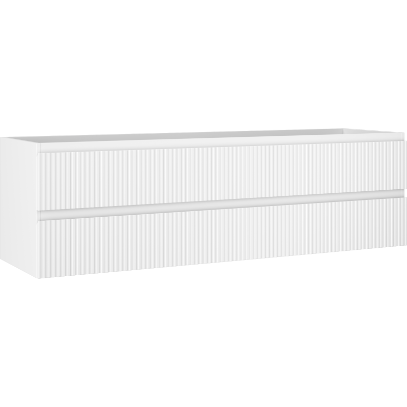 Mexen Rivel vonios spintelė po kriaukle 160 cm, 2 stalčiai, griovelėta, balta matinė - 91A20-16047-2-BFF01