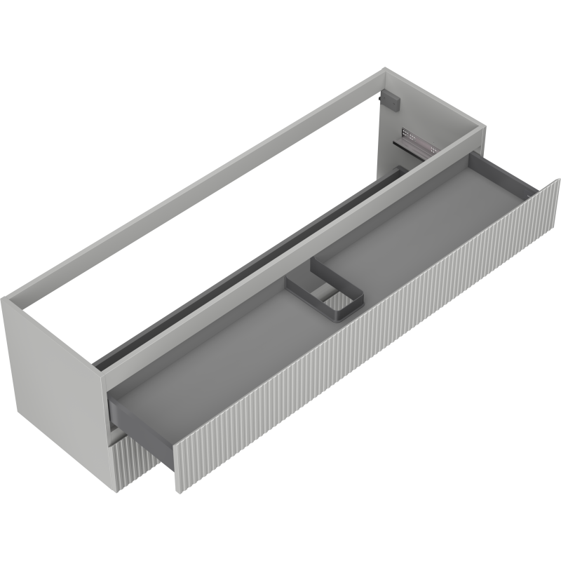Mexen Rivel vonios kambario spintelė po praustuvu 160 cm, 2 stalčiai, rifliuota, pilka matinė - 91A20-16047-2-BFF62