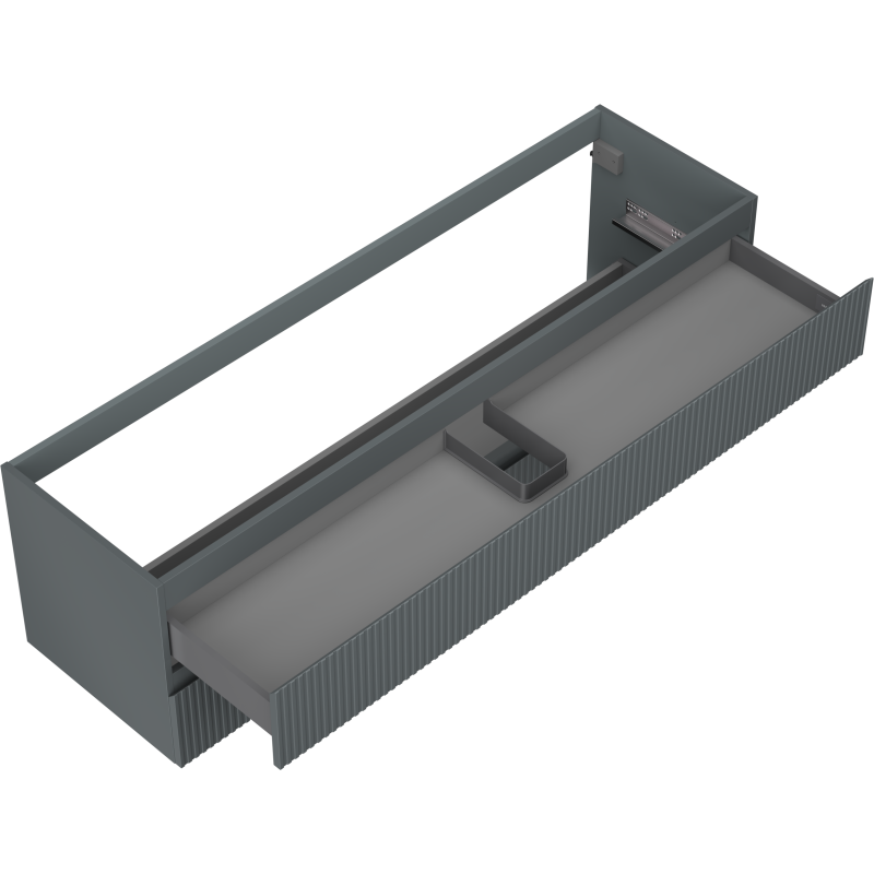 Mexen Rivel vonios kambario spintelė po praustuvu 160 cm, 2 stalčiai, griovelinė, matinė grafit - 91A20-16047-2-BFF66