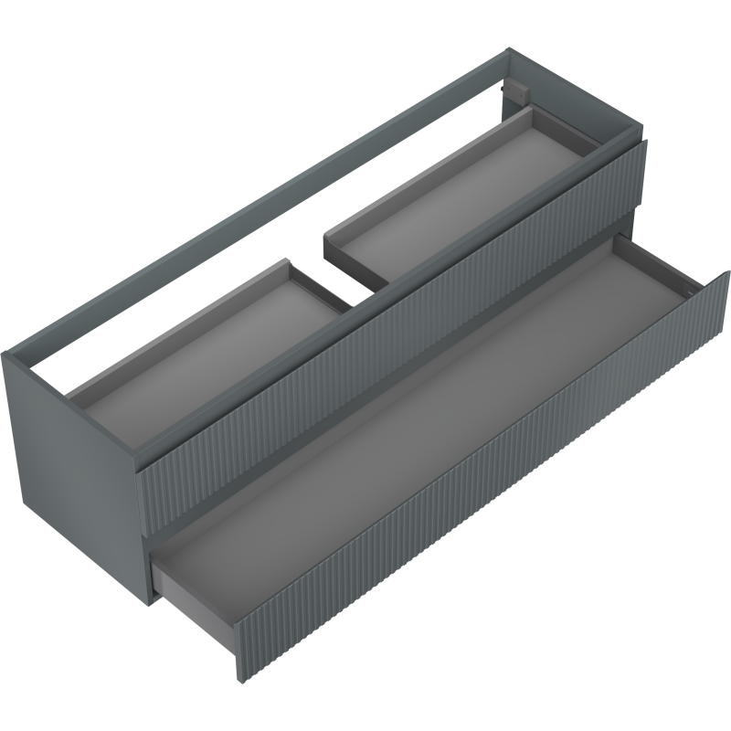 Mexen Rivel vonios kambario spintelė po praustuvu 160 cm, 2 stalčiai, griovelinė, matinė grafit - 91A20-16047-2-BFF66