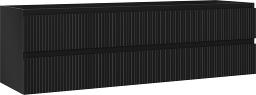 Mexen Rivel vonios spintelė po kriaukle 160 cm, 2 stalčiai, rifliuota, juoda matinė - 91A20-16047-2-BFF71