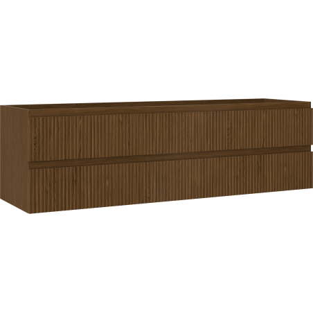 Mexen Rivel vonios kambario spintelė po praustuvu 160 cm, 2 stalčiai, rifliuota, riešutas - 91A20-16047-2-BFF86