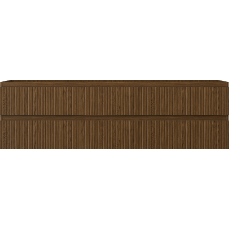 Mexen Rivel vonios kambario spintelė po praustuvu 160 cm, 2 stalčiai, rifliuota, riešutas - 91A20-16047-2-BFF86