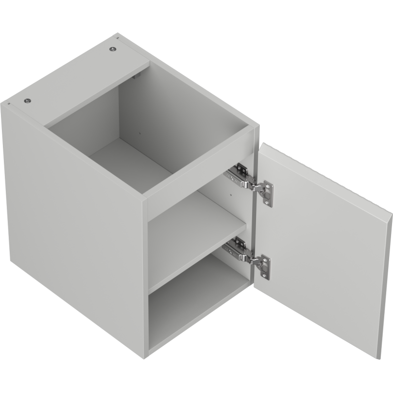 Mexen Rivel 35 cm pločio vonios spintelė po praustuvu, 1 durys, rifliuota, matinė pilka - 91A21-03547-1-BF62