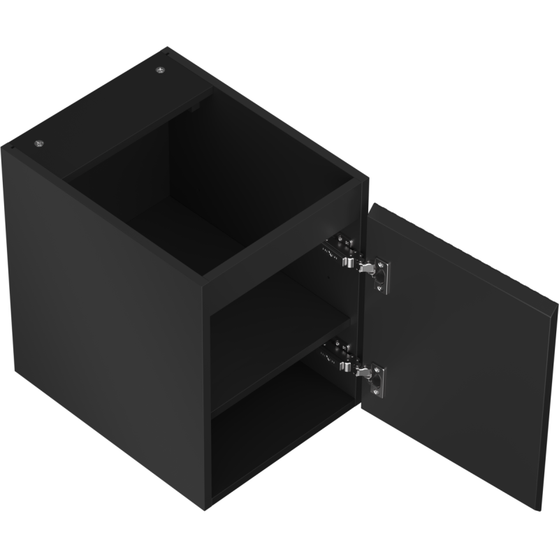 Mexen Rivel vonios kambario spintelė po praustuvu 35 cm, 1 durys, rifliuota, juoda matinė - 91A21-03547-1-BF71