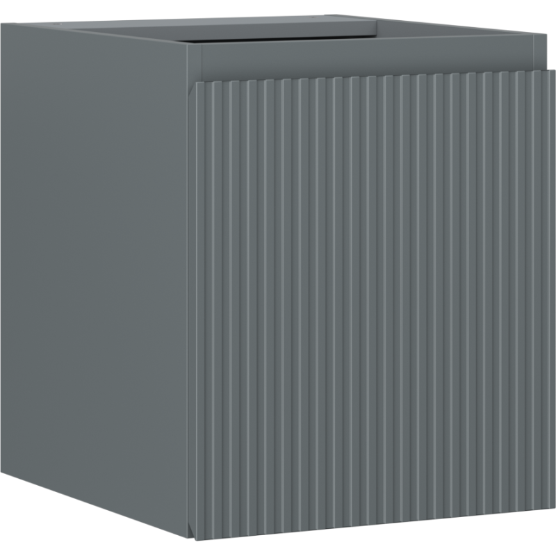 Mexen Rivel vonios spintelė po kriaukle 40 cm, 1 durys, rifliuota, grafito matinė - 91A21-04047-1-BF66