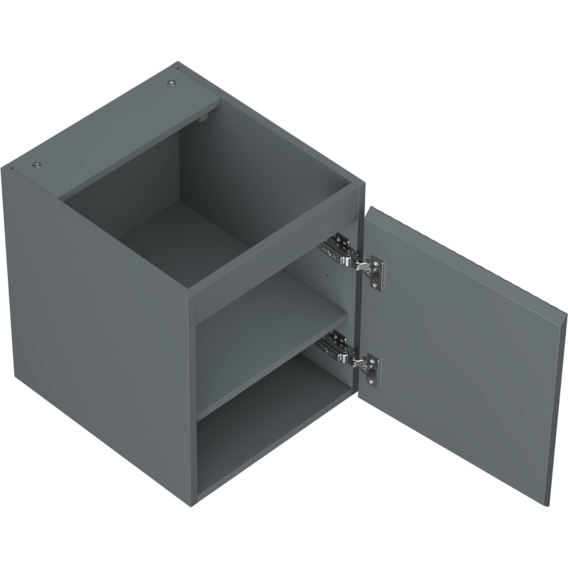 Mexen Rivel vonios spintelė po kriaukle 40 cm, 1 durys, rifliuota, grafito matinė - 91A21-04047-1-BF66