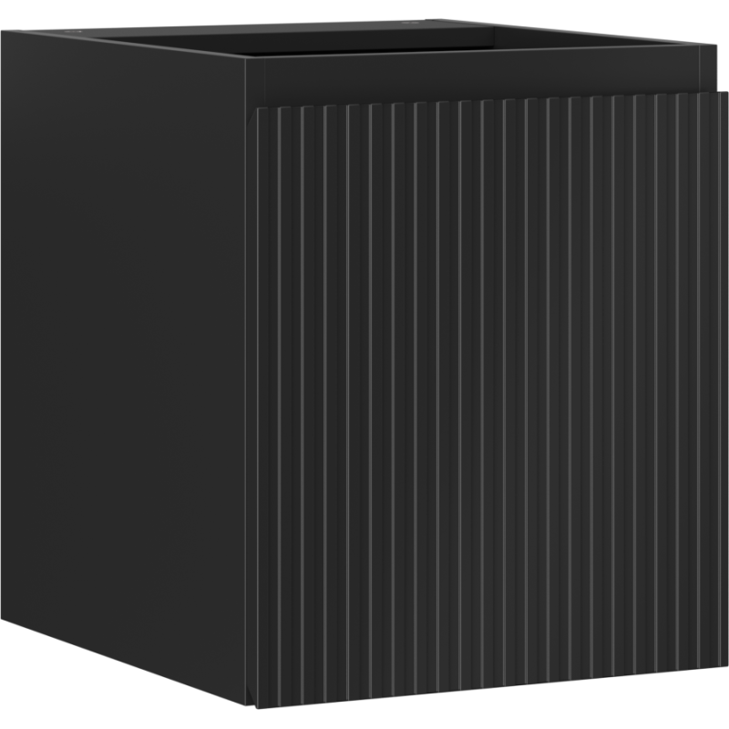 Mexen Rivel vonios kambario spintele po kriaukle 40 cm, 1 durys, rifliuota, juoda matine - 91A21-04047-1-BF71