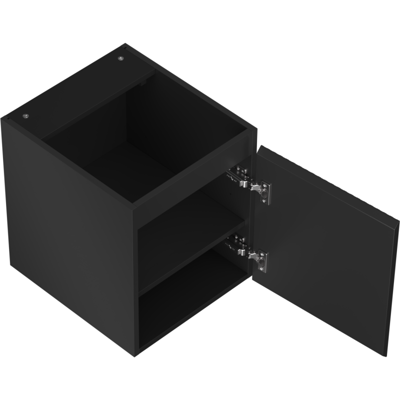 Mexen Rivel vonios kambario spintele po kriaukle 40 cm, 1 durys, rifliuota, juoda matine - 91A21-04047-1-BF71