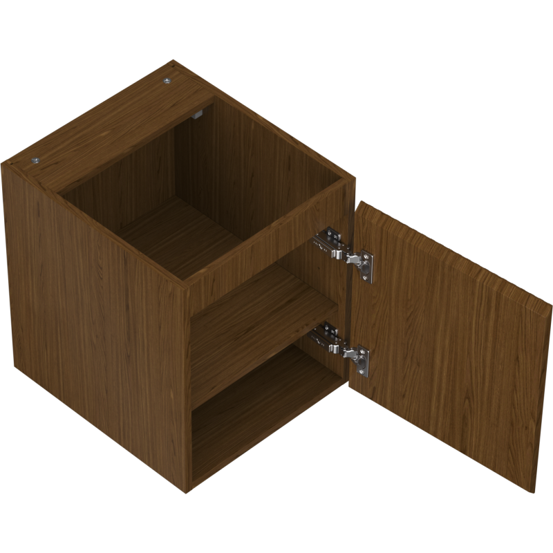 Mexen Rivel vonios kambario spintelė po kriaukle 40 cm, 1 durys, grioveliuota, riešutas - 91A21-04047-1-BF86