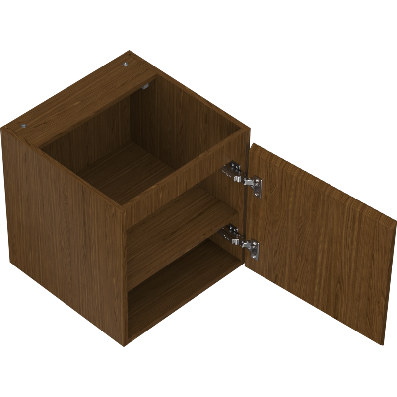 Mexen Rivel vonios kambario spintelė po praustuvu 45 cm, 1 durys, rifliuota, riešutmedis - 91A21-04547-1-BF86