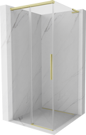Mexen Rox L stumdoma dušo kabina 90 x 90 cm, skaidri, auksinė šepečiu - 8C2L-090-090-55-00