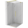 Mexen Rox L stumdomos dušo durys 95 x 95 cm, skaidrios, šlifuotas auksas - 8C2L-095-095-55-00