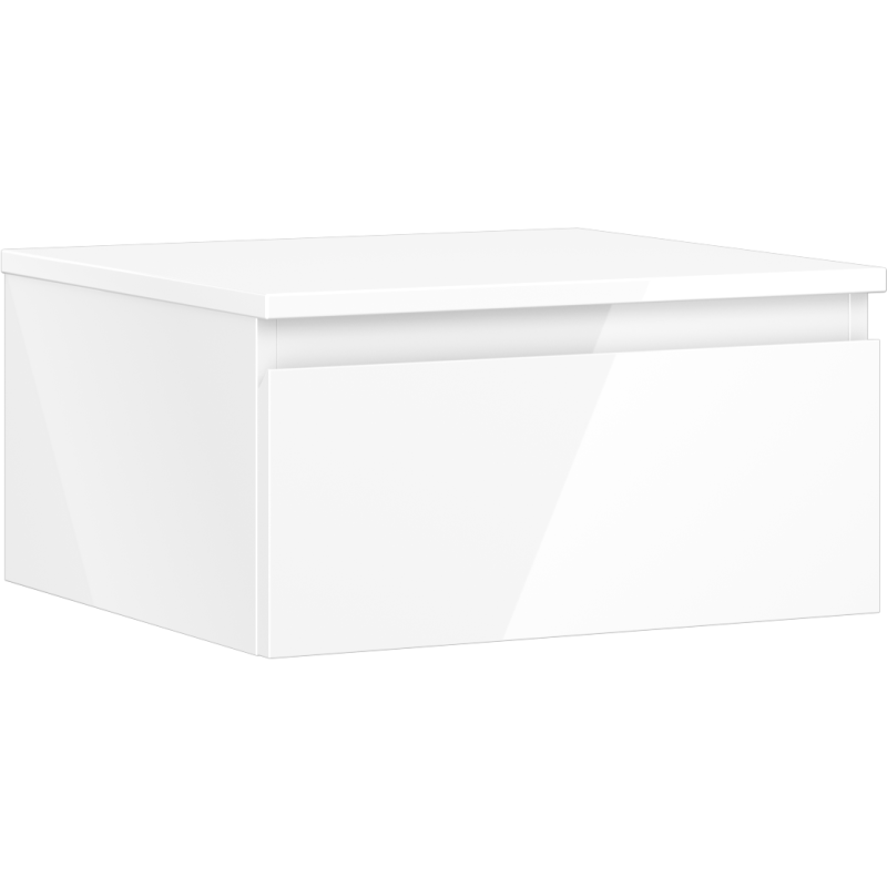 Mexen Orio vonios kambario spintelė 50 cm su stalviršiu, 1 stalčius, balta blizgi - 91A10-05023-1-BFC00