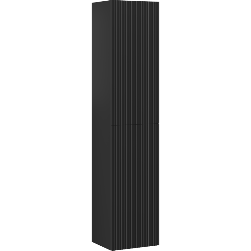 Mexen Rivel vonios spintelė 35 cm, 2 durys, griovuota, juoda matinė - 91A21-03016-2-BF71