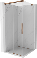 Mexen Rox L stumdomas dušo kabinos komplektas 95 x 95 cm, skaidrus, rožinis auksas - 8C2L-095-095-60-00