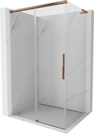 Mexen Rox L stumdomos dušo durys 115 x 95 cm, permatomos, rožinis auksas - 8C2L-115-095-60-00