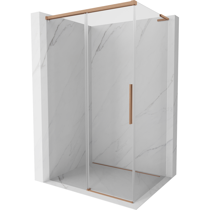 Mexen Rox L stumdomas dušo kabinas 100 x 80 cm, permatomas, valcuotas varis - 8C2L-100-080-65-00