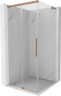 Mexen Rox L stumdomosios dušo kabinos 90 x 90 cm, permatomas, šlifuotas varis - 8C2L-090-090-65-00