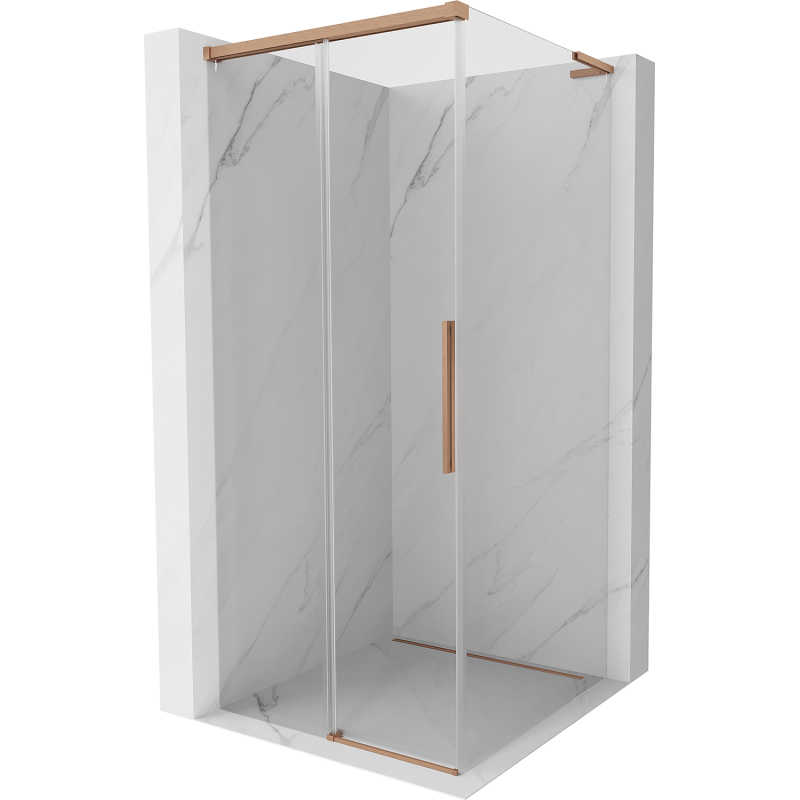 Mexen Rox L stumdomas dušo kabinas 95 x 95 cm, permatomas, šlifuotas varis - 8C2L-095-095-65-00
