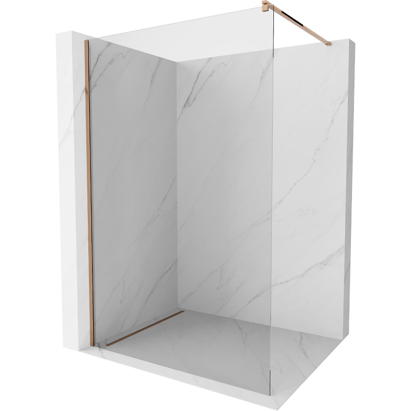 Mexen Kioto dušo siena Walk-in 100 x 200 cm, permatoma 8 mm, rožinis auksas - 800-100-101-60-00