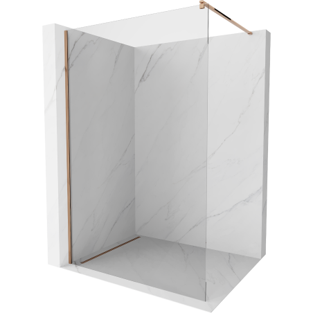 Mexen Kioto dušo siena Walk-in 100 x 200 cm, permatoma 8 mm, rožinis auksas - 800-100-101-60-00