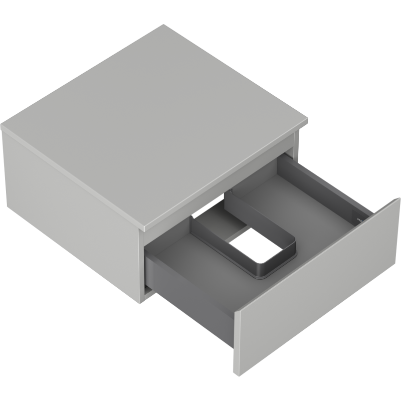 Mexen Orio vonios spintelė po praustuvu 50 cm su stalviršiu, 1 stalčius, pilka matinė - 91A10-05023-1-BFC62