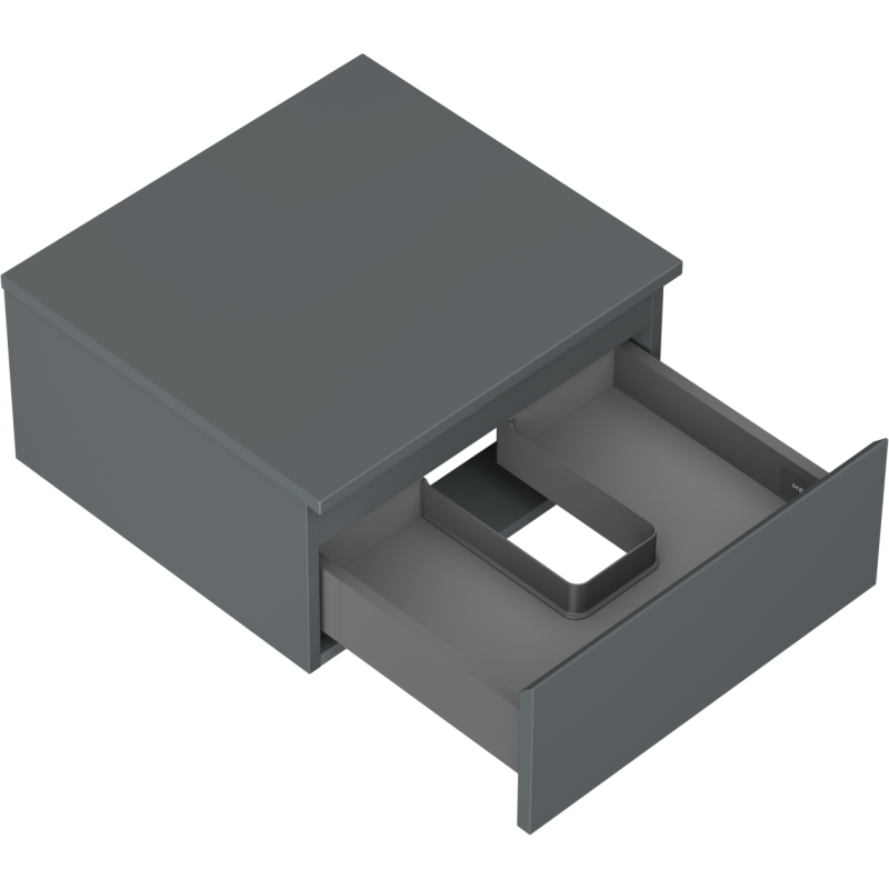 Mexen Orio vonios spintelė po praustuvu 50 cm su stalviršiu, 1 stalčius, grafitas matinis - 91A10-05023-1-BFC66