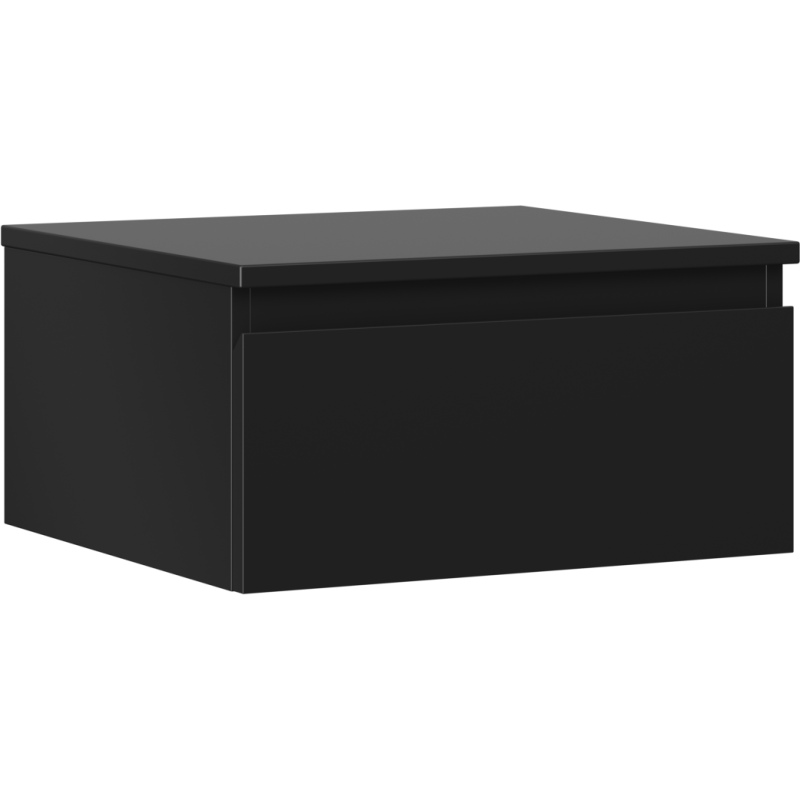 Mexen Orio vonios kambario spintelė po praustuvu 50 cm su stalviršiu, 1 stalčius, juoda mat - 91A10-05023-1-BFC71